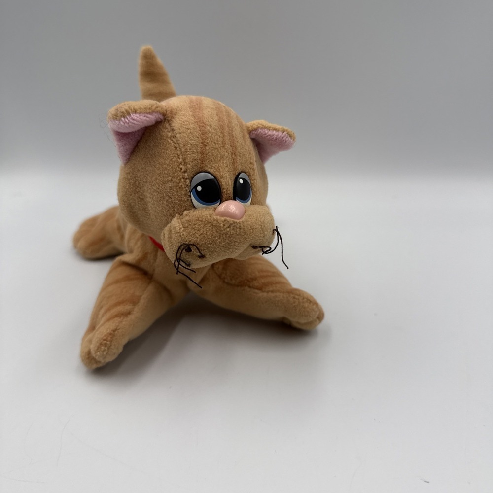 Vintage Pound Puppies Purries Orange Brown Kitty Cat Plush Toy 7" Tonka 80s